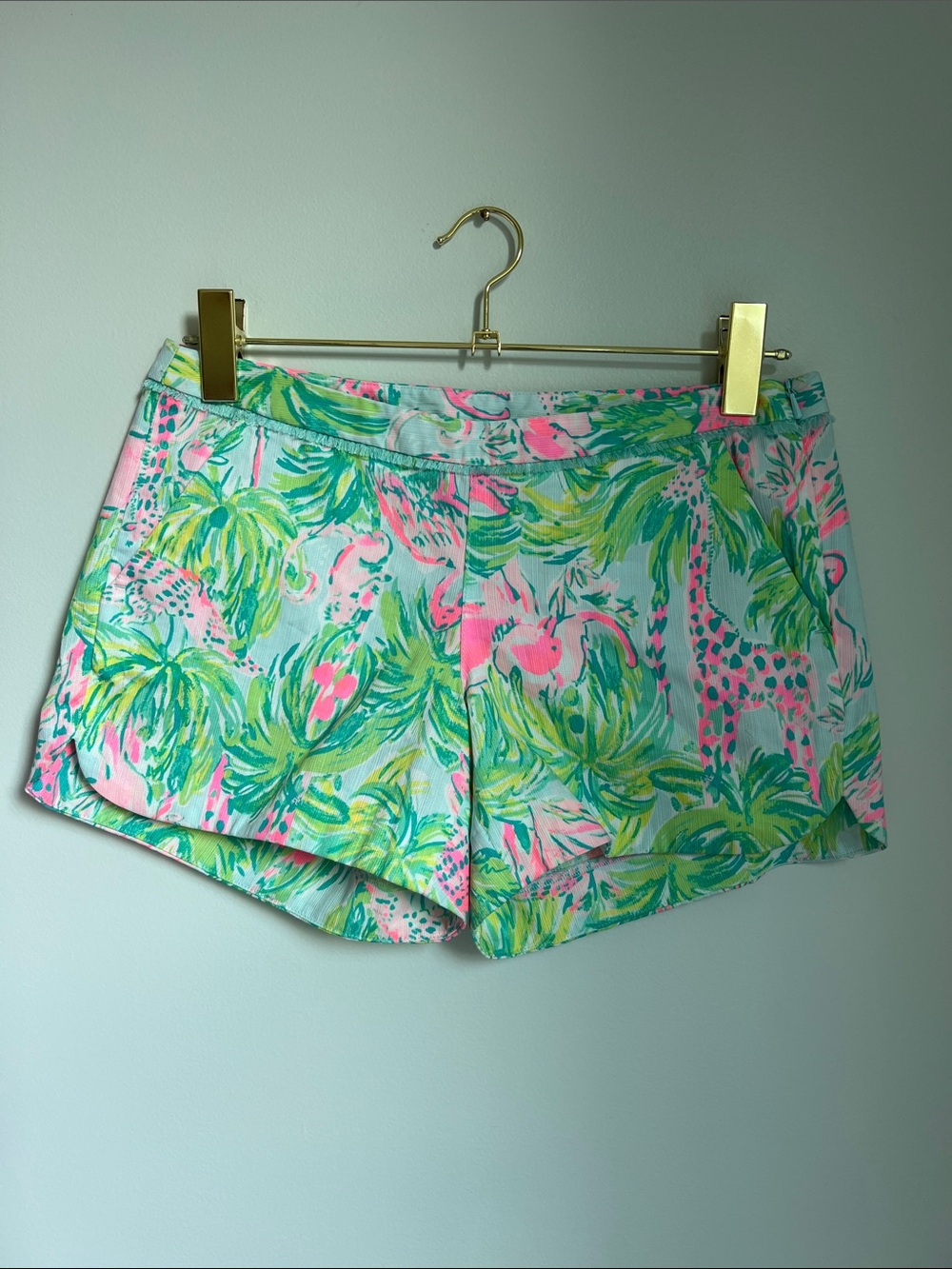 Lilly Pulitzer | Tropical Palm Print Shorts in Pink & Green #29664 Size 0
